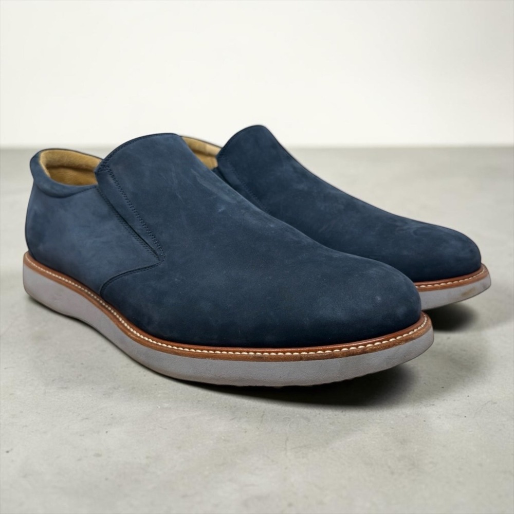 Samuel Hubbard Frequent Traveler Loafer Mens 13 W Navy Blue Nubuck M2190-086